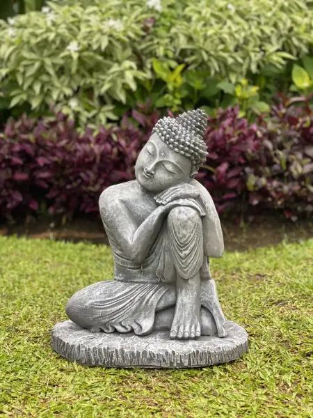 Artikelbild 8 des Artikels “Hema - Buddha entspannt - linkes Knie hoch, 45 cm H | Steinguss “
